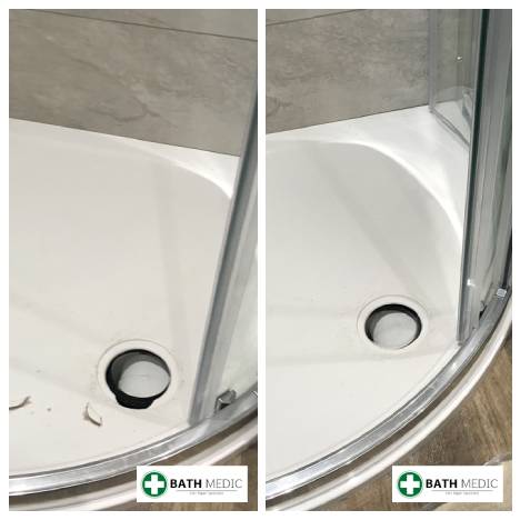 Shower tray repair result Birmingham — Bath Medic